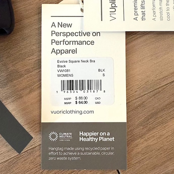 Vuori Evolve Square Neck Bra in Black - Small (NWT) - Picture 8 of 10